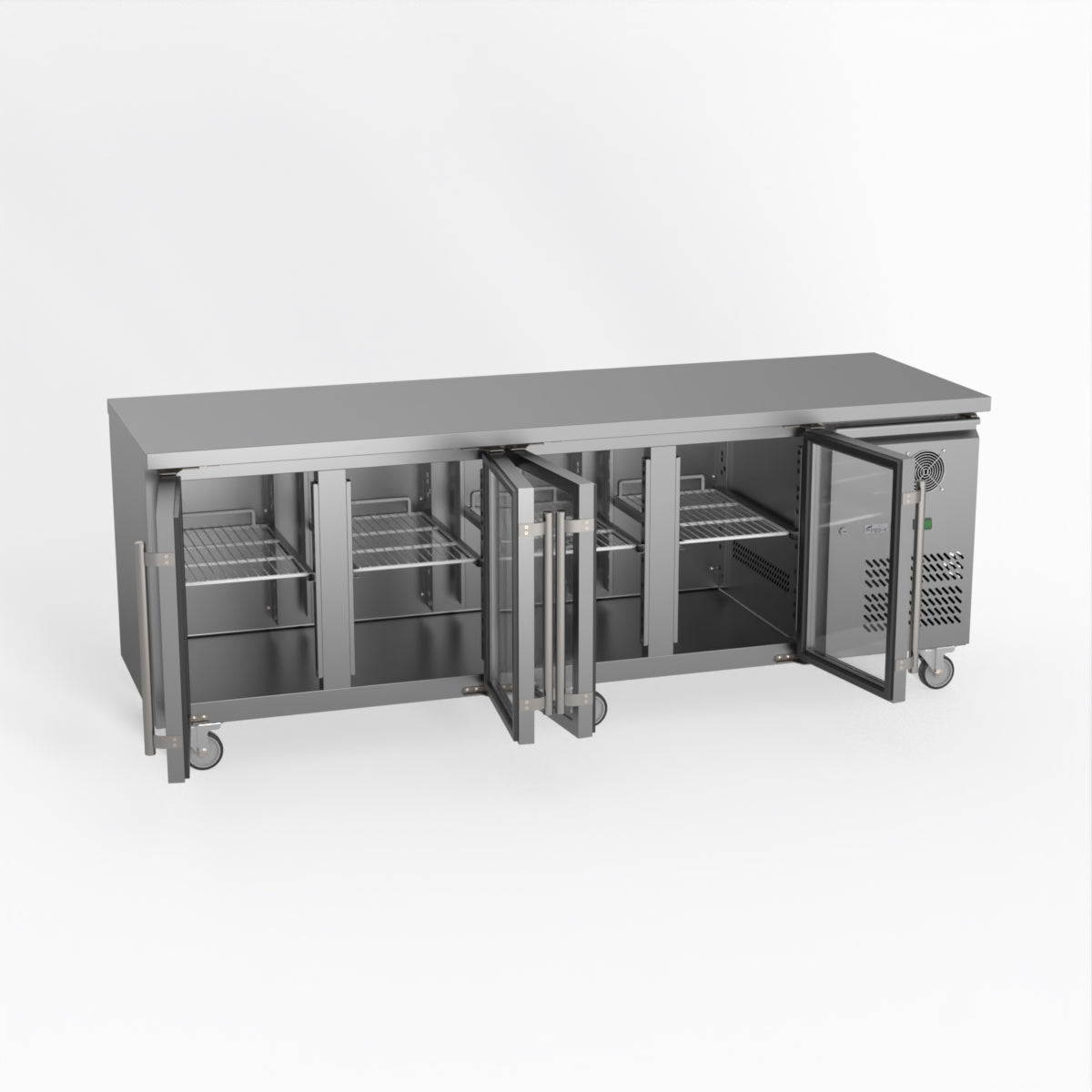 Thermaster Fed-X Four Glass Door Bench Fridge XUB7C22G4V