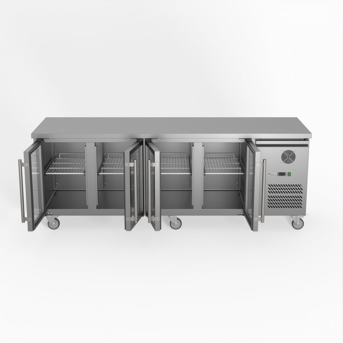 Thermaster Fed-X Four Glass Door Bench Fridge XUB7C22G4V