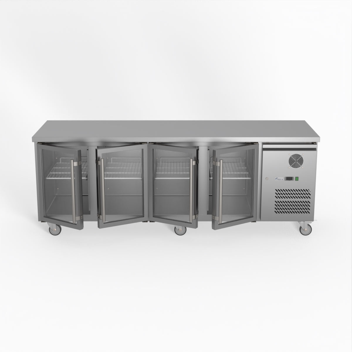 Thermaster Fed-X Four Glass Door Bench Fridge XUB7C22G4V