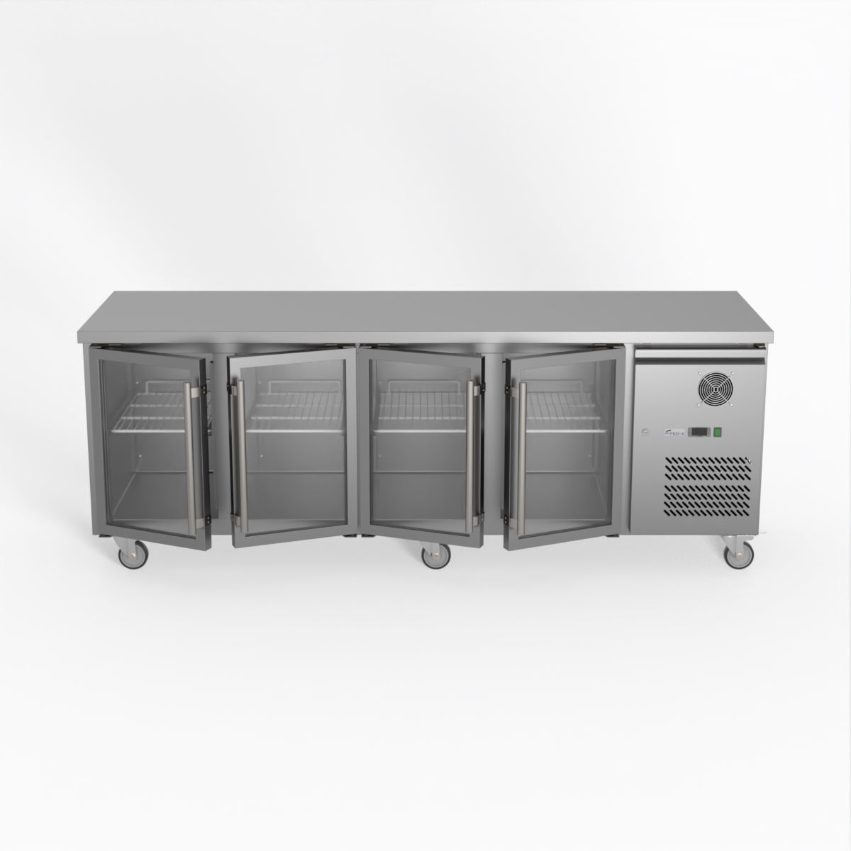 Thermaster Fed-X Four Glass Door Bench Fridge XUB7C22G4V