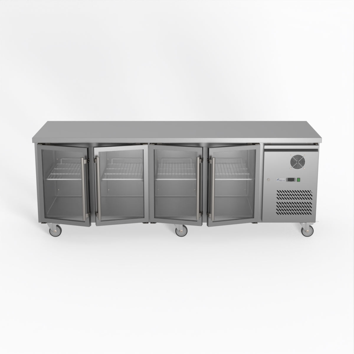 Thermaster Fed-X Four Glass Door Bench Fridge XUB7C22G4V