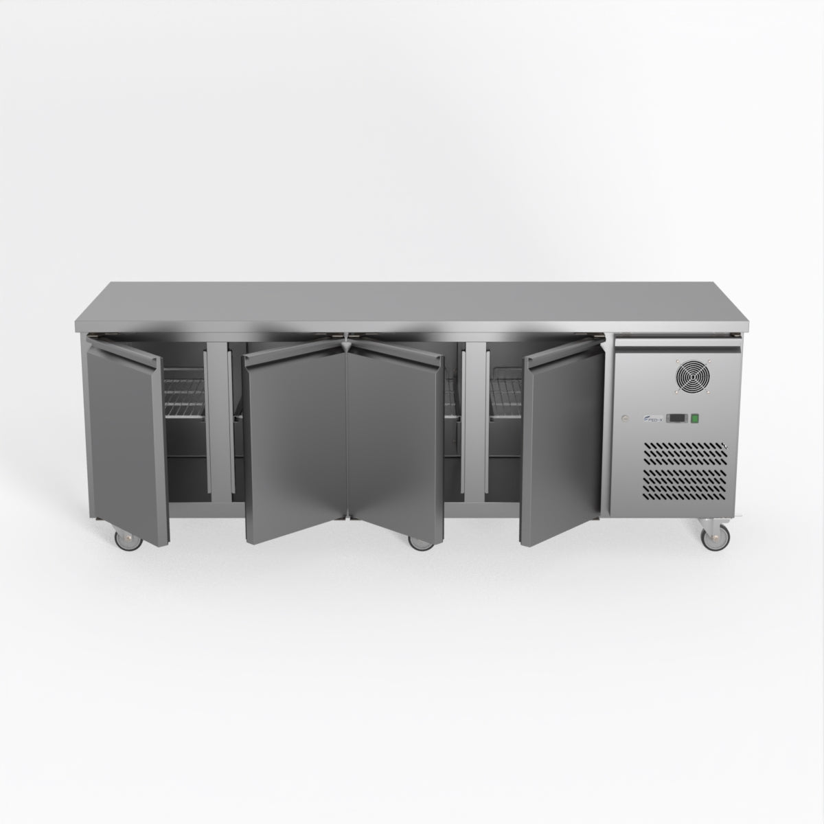 Thermaster Fed-X S/S Four Door Bench Fridge XUB7C22S4V