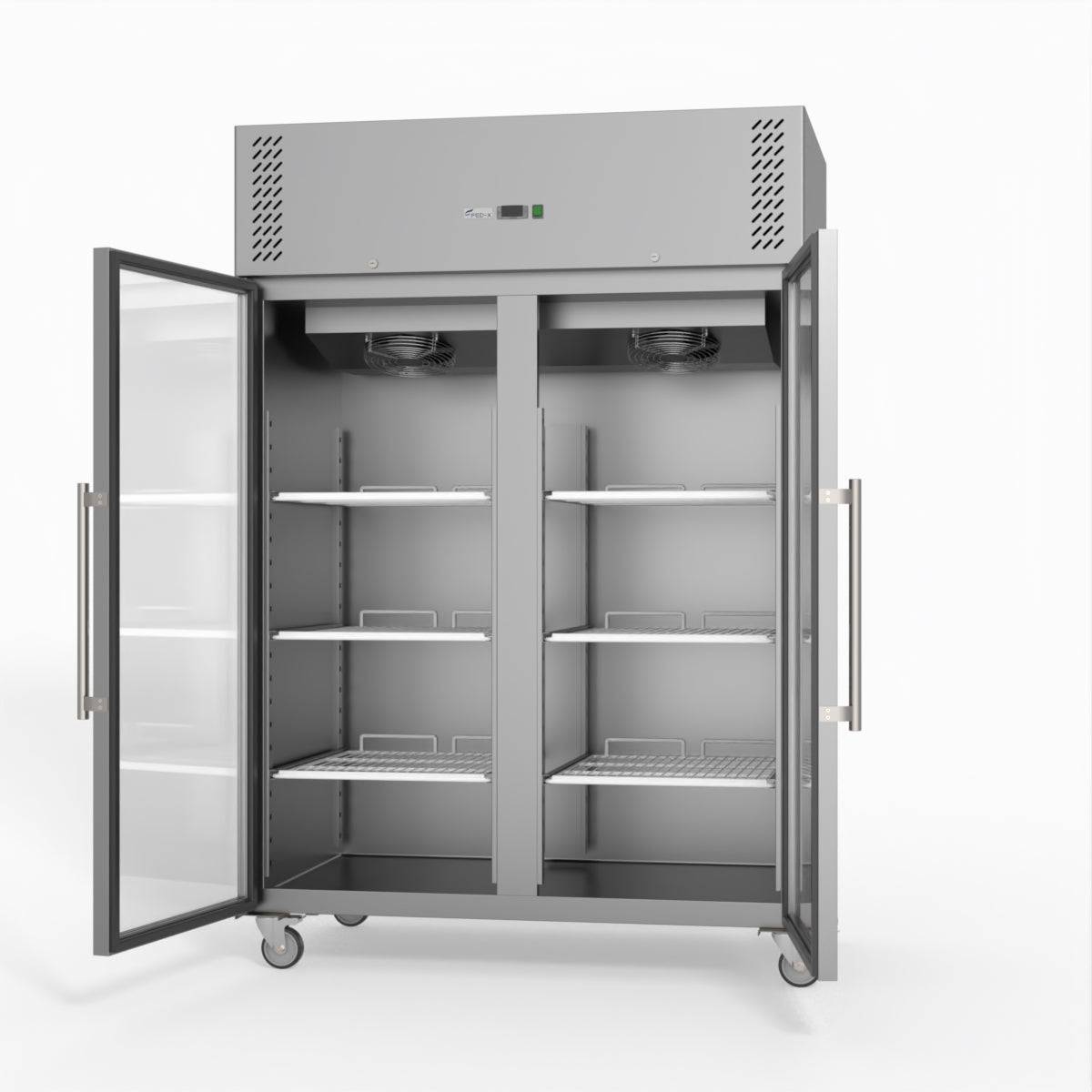 Thermaster Fed-X S/S Two Full Glass Door Upright Freezer XURF1200G2V