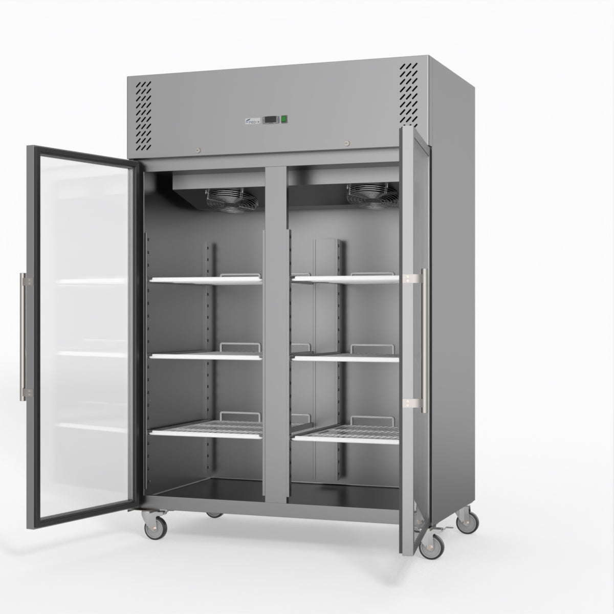 Thermaster Fed-X S/S Two Full Glass Door Upright Freezer XURF1200G2V