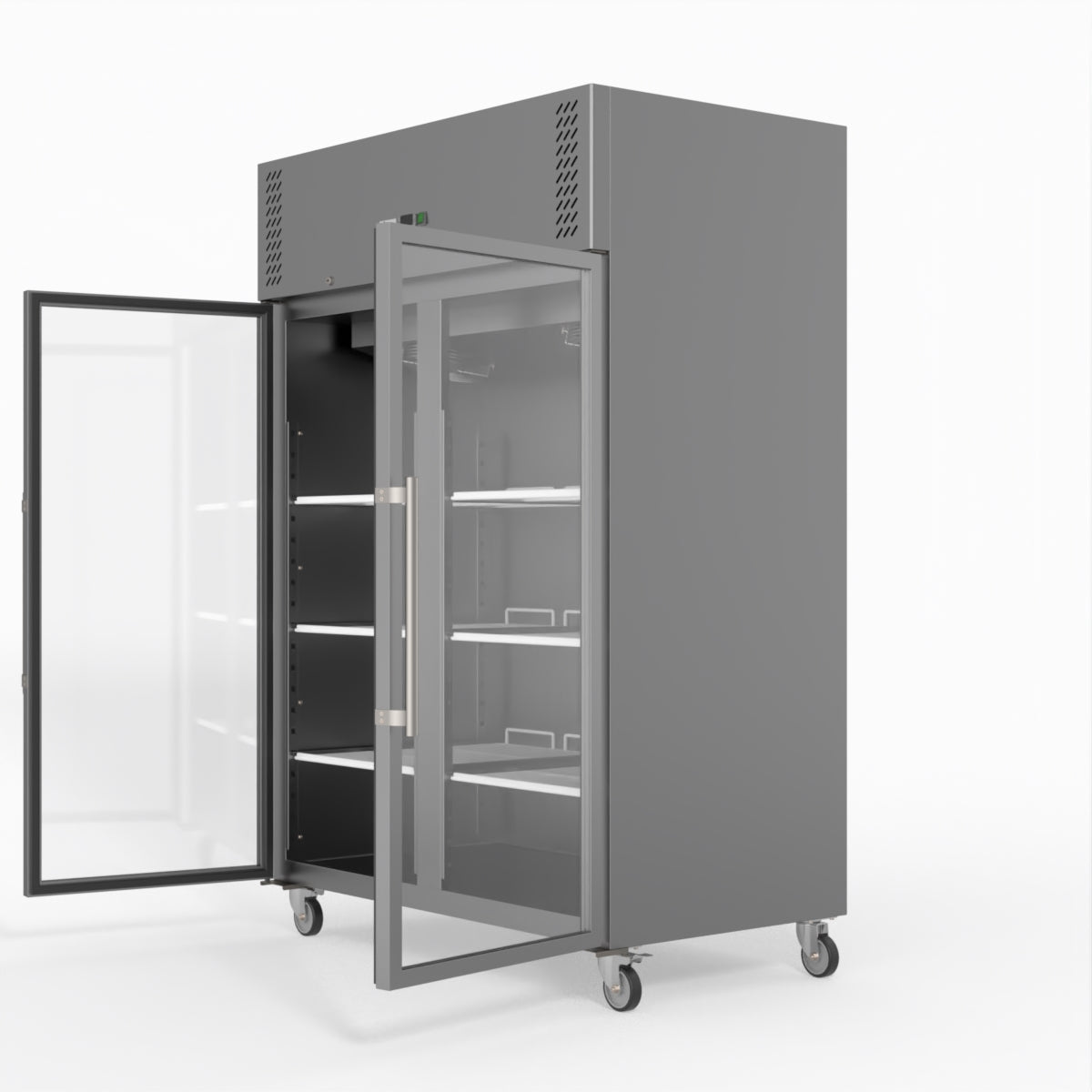 Thermaster Fed-X S/S Two Full Glass Door Upright Freezer XURF1200G2V