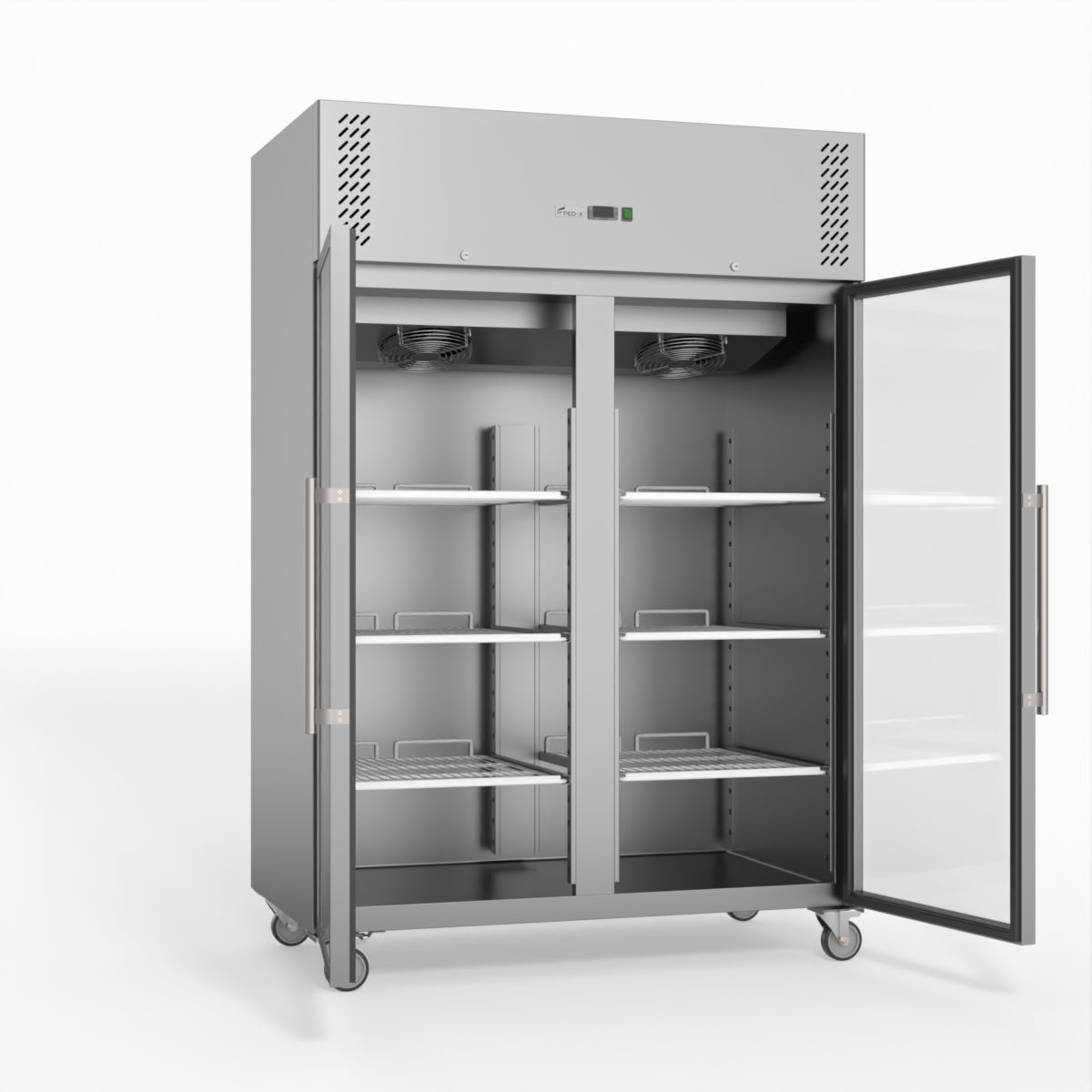 Thermaster Fed-X S/S Two Full Glass Door Upright Freezer XURF1200G2V