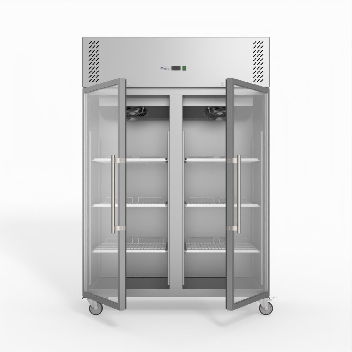 Thermaster Fed-X S/S Two Full Glass Door Upright Freezer XURF1200G2V