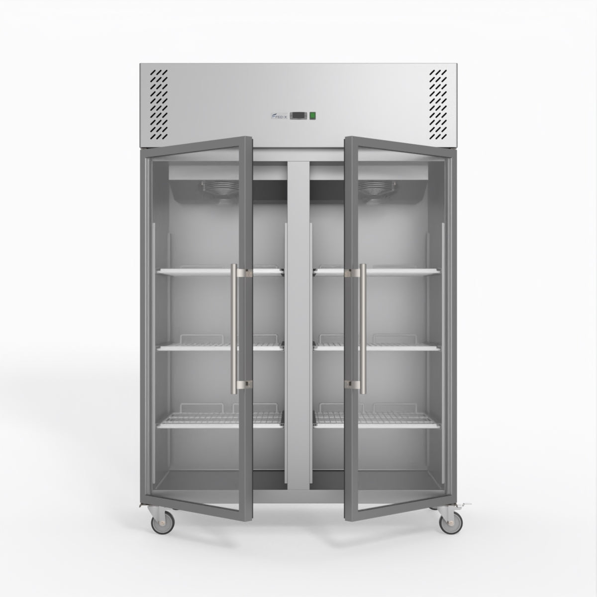 Thermaster Fed-X S/S Two Full Glass Door Upright Freezer XURF1200G2V