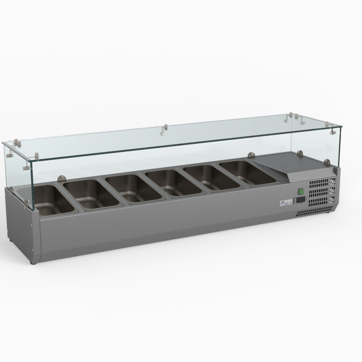 Thermaster Fed-X Flat Glass Salad Bench XVRX1500/380