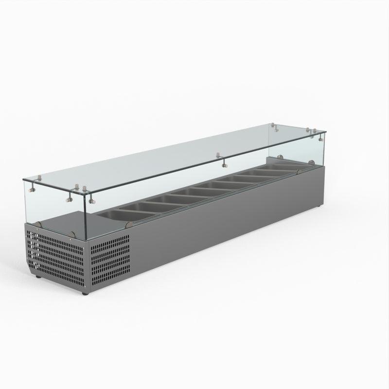 Thermaster Fed-X Flat Glass Salad Bench XVRX1800/380