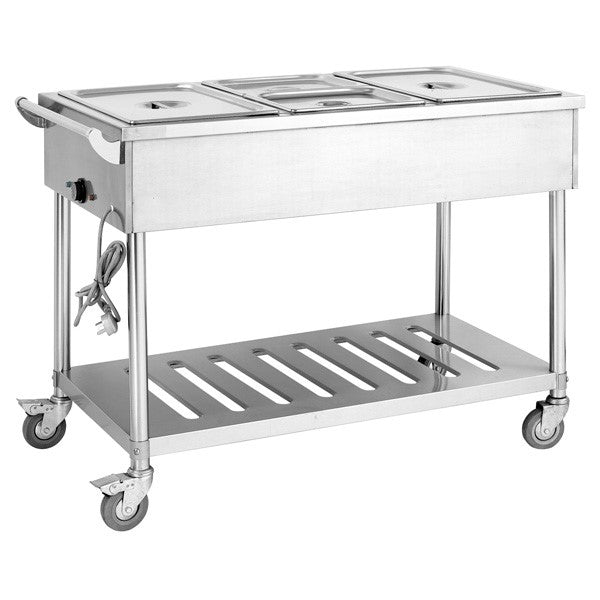 BMT3H Three Pan Heated Food Service Cart