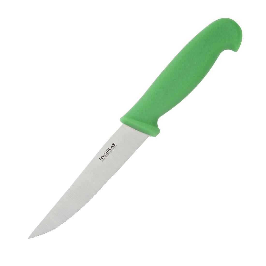 Hygiplas Serrated Vegetable Knife Green 100mm C862