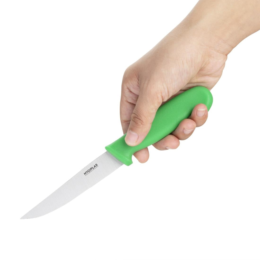 Hygiplas Serrated Vegetable Knife Green 100mm C862