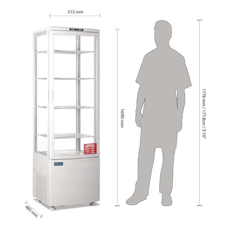 Polar C-Series Energy Efficient Curved Door Display Fridge White - 235Ltr CX575-A