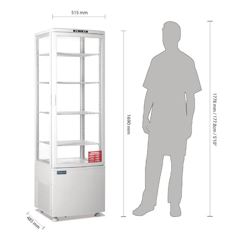 Polar C-Series Energy Efficient Curved Door Display Fridge White - 235Ltr CX575-A