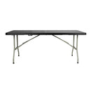 Bolero Centre Folding Utility Table 6ft Black CB518