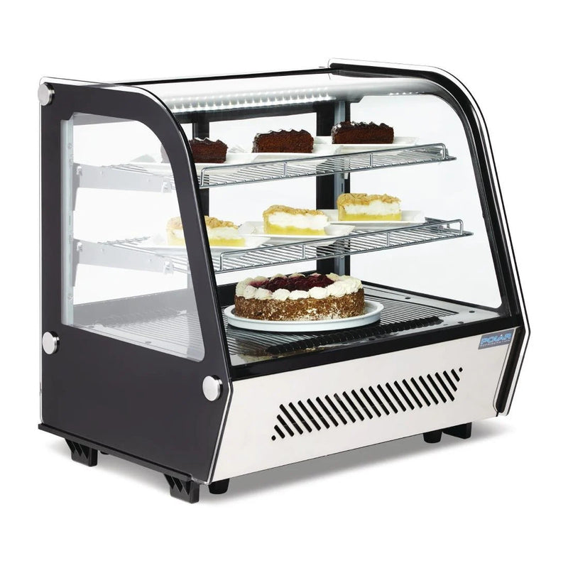Polar G-Series Energy Efficient Countertop Food Display Fridge Black 120Ltr GP292-A