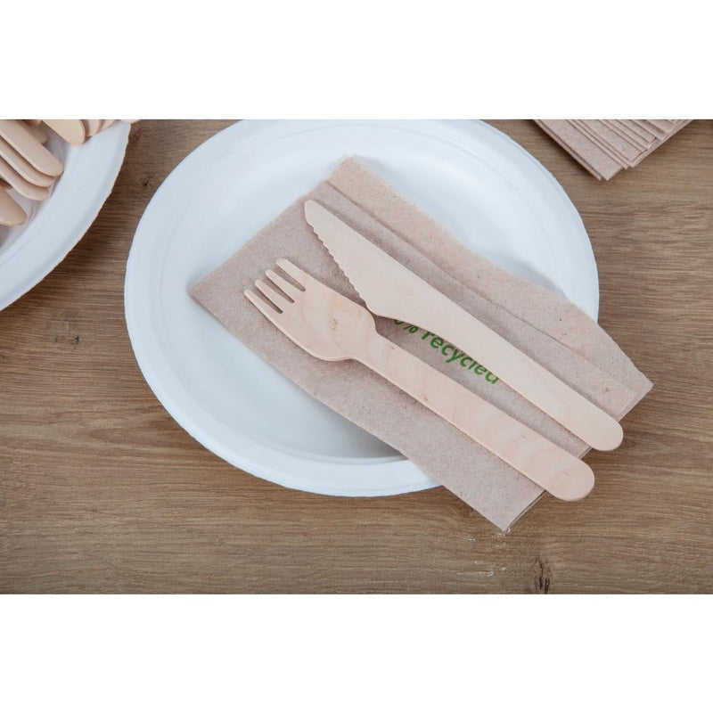 Fiesta Compostable Biodegradable Disposable Birch Wood Forks (Pack of 100) CD903