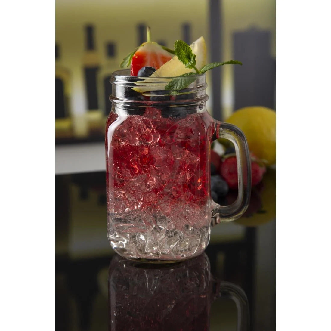 Olympia Handled Mason Jar Glasses 470ml (Pack of 12) CE678
