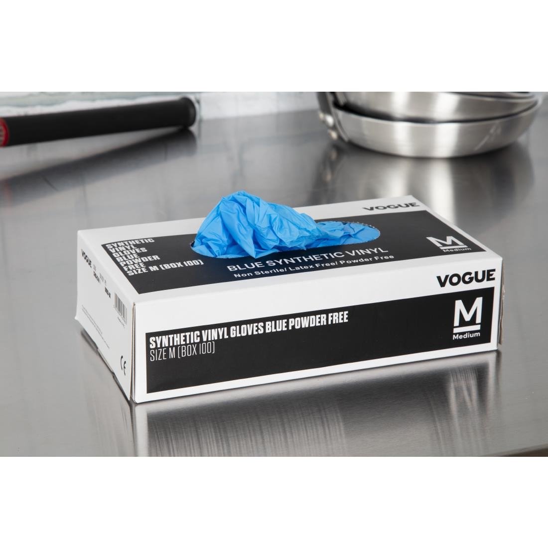 Vogue Powder Free Vinyl Gloves M CF403-M