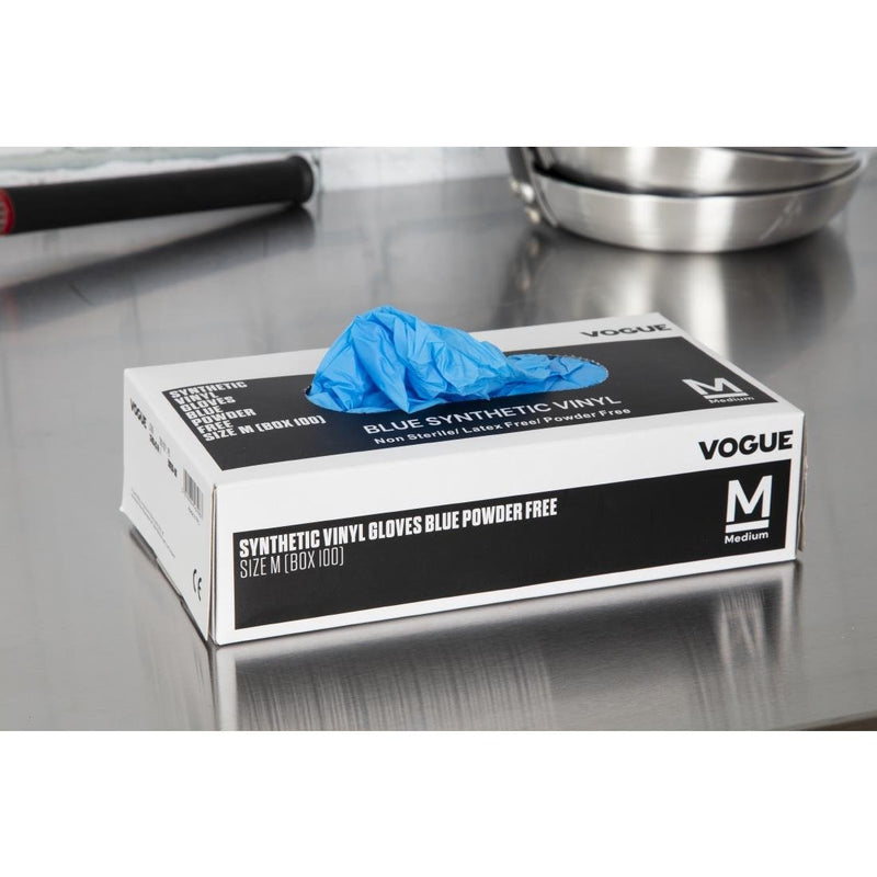 Vogue Powder Free Vinyl Gloves M CF403-M