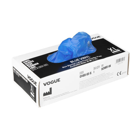 Vogue Powder Free Vinyl Gloves XL (Pack of 100) CF403-XL