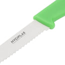 Hygiplas Serrated Tomato Knife Green 100mm CF898