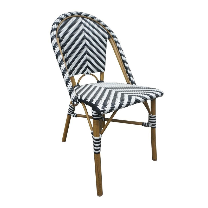 Bolero Parisian Style Rattan Side Chair Black (Pack of 2) CH111