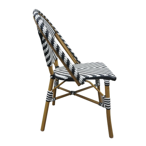 Bolero Parisian Style Rattan Side Chair Black (Pack of 2) CH111