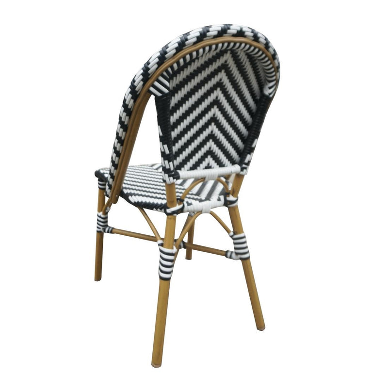 Bolero Parisian Style Rattan Side Chair Black (Pack of 2) CH111