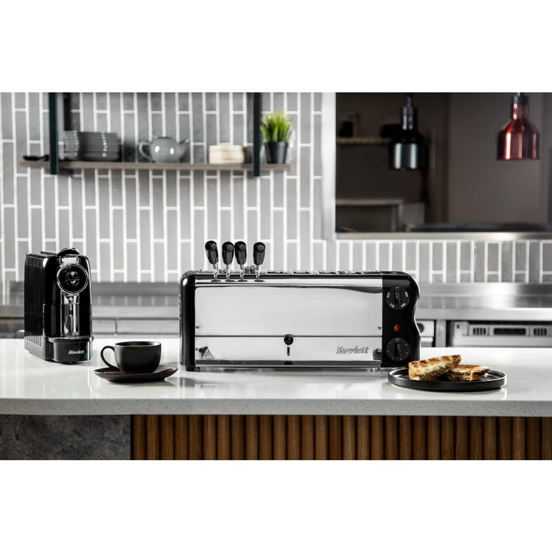 Rowlett Esprit 6 Slot Toaster Jet Black with Elements & Sandwich Cage CH187-A