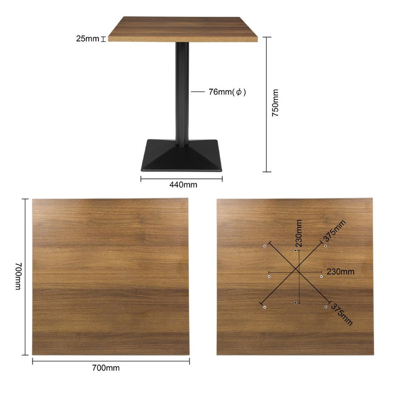 Bolero Complete Square Table 700mm CH992