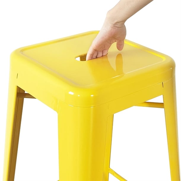 Bolero Bistro Metal High Bar Stool Yellow (4 Pack) CH999