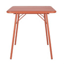 Bolero Terracotta Square Slatted Steel Table - 700mm CK064
