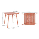 Bolero Terracotta Square Slatted Steel Table - 700mm CK064