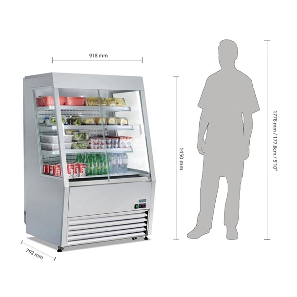 Polar G-Series Energy Efficient Multideck Display Fridge 918mm GP295-A