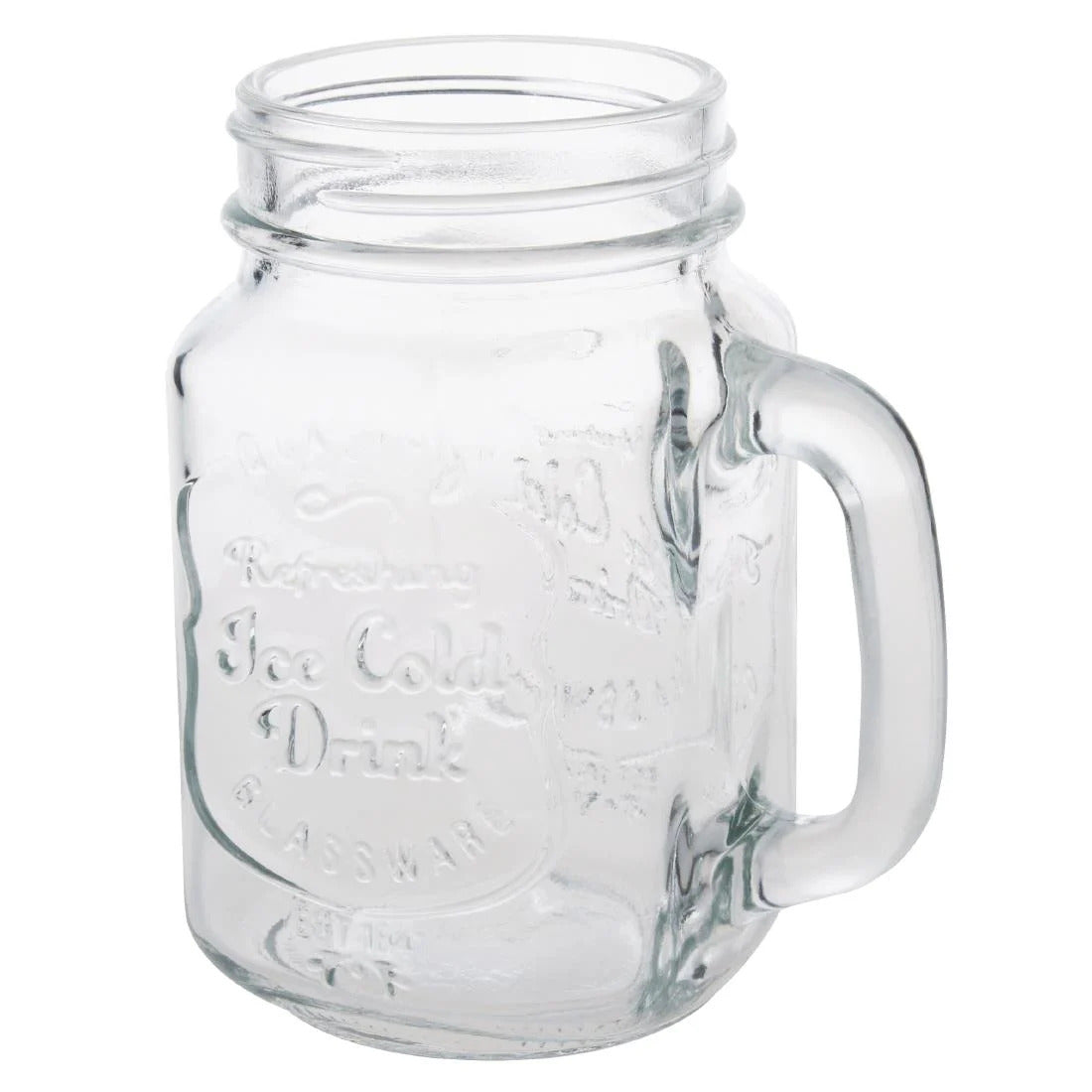 Olympia Glass Handled Mason Jars - 470ml (Pack 12) CM698
