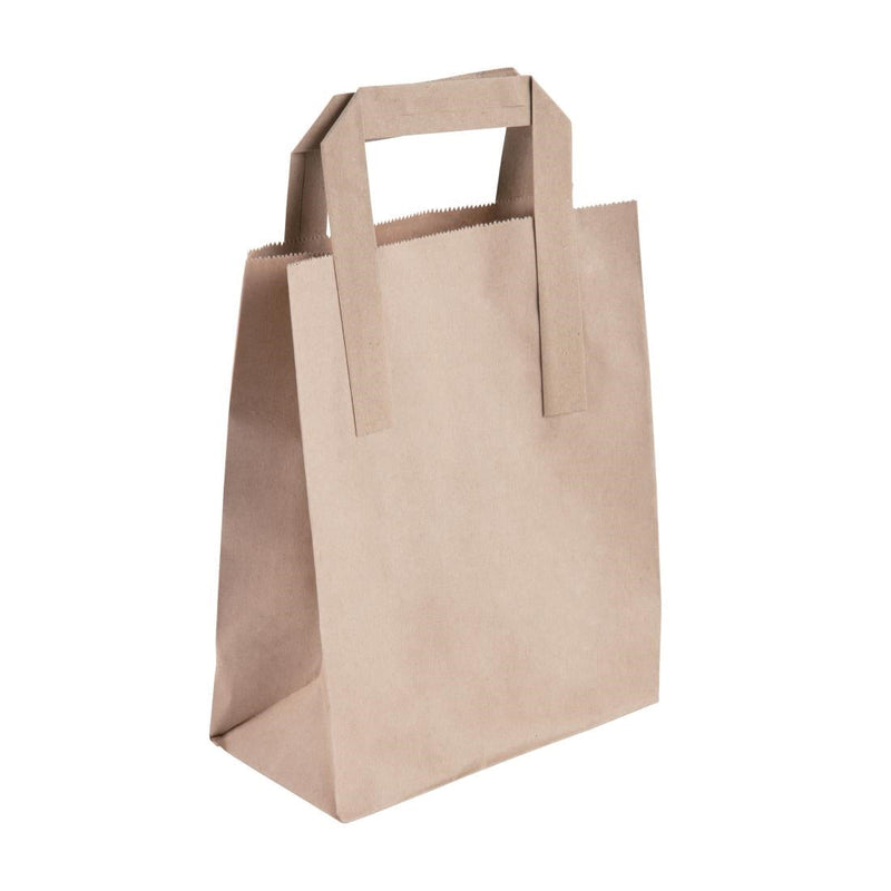 Fiesta Compostable Recycled Brown Paper Carrier Bags Small (Pack of 250) CS351