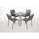 Bolero Slatted Steel Side Chairs Grey (Pack of 4) CS727