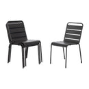 Bolero Slatted Steel Side Chairs Grey (Pack of 4) CS727