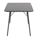 Bolero Square Slatted Steel Table Grey 700mm CS730