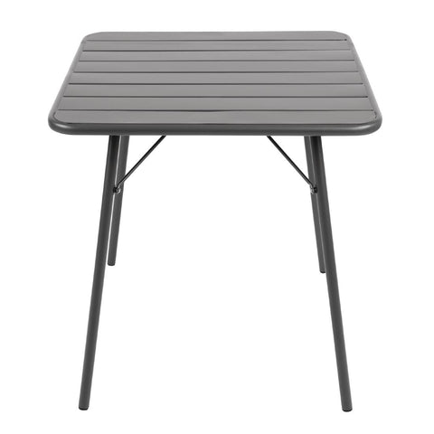 CS730 Bolero Square Slatted Steel Table Grey 700mm CS730