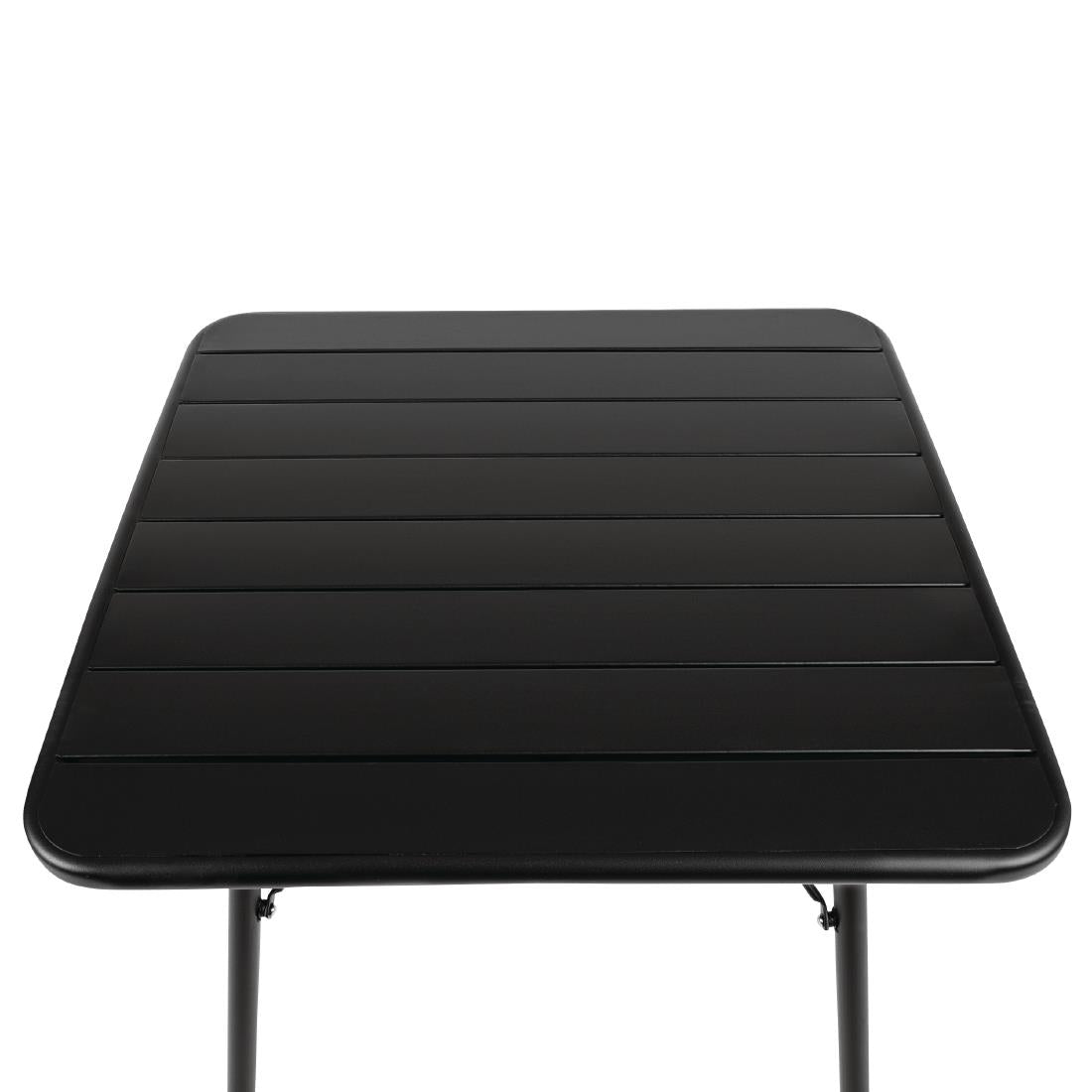 Bolero Square Slatted Steel Table Black 700mm CS731