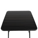 Bolero Square Slatted Steel Table Black 700mm CS731
