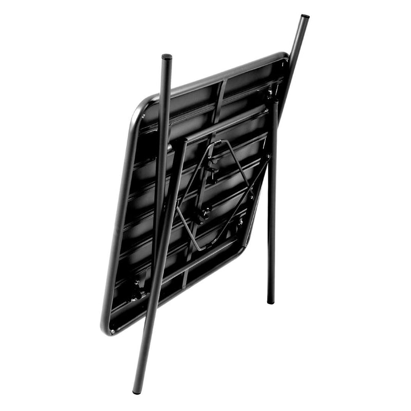 Bolero Square Slatted Steel Table Black 700mm CS731