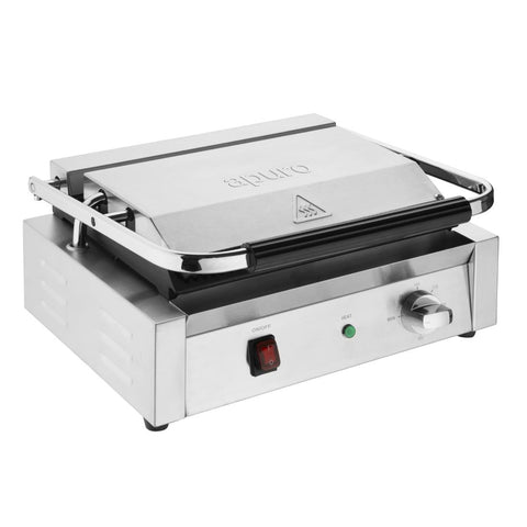 Apuro Bistro Large Ribbed Contact Grill CU602-A