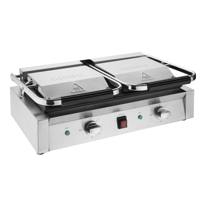 Apuro Bistro Double Ribbed Contact Grill CU604-A