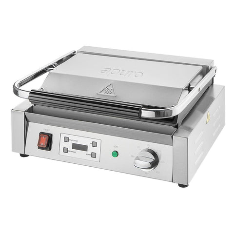 Apuro Large Contact Grill Flat Plates with Timer CU607-A