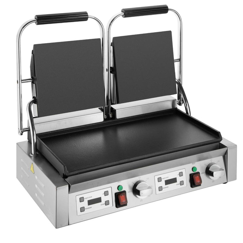Apuro Double Contact Grill Flat Plates with Timer CU610-A