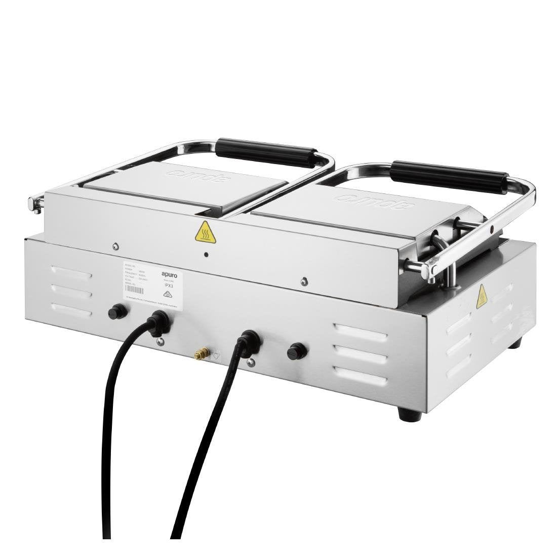 Apuro Double Contact Grill Flat Plates with Timer CU610-A